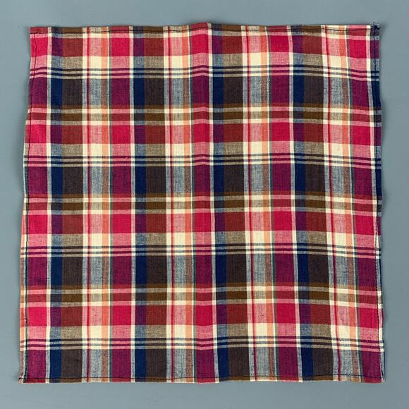BLADE+BLUE Size One Size Multi-Color Plaid Cotton Pocket Square - Picture 1 of 3